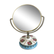 Double round mirror on porcelain foot 15x19cm