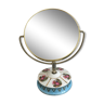 Double round mirror on porcelain foot 15x19cm