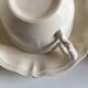 Set of 4 cups breakfasts in faience Sarreguemines ivory to godrons