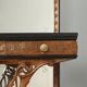 Antique console with a walnut mirror and green marble, Italy, 20th century.
