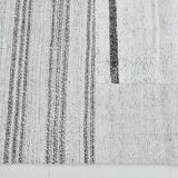 8x10 Contemporary White & Gray Solid Kilim Rug, 258x309Cm