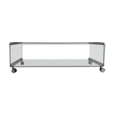 Table basse en verre et chrome de Pierangelo Galotti pour Galotti & Radice 1975