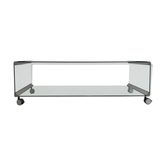 Coffee table in glass and chrome of Pierangelo Galotti for Galotti & Radice 1975