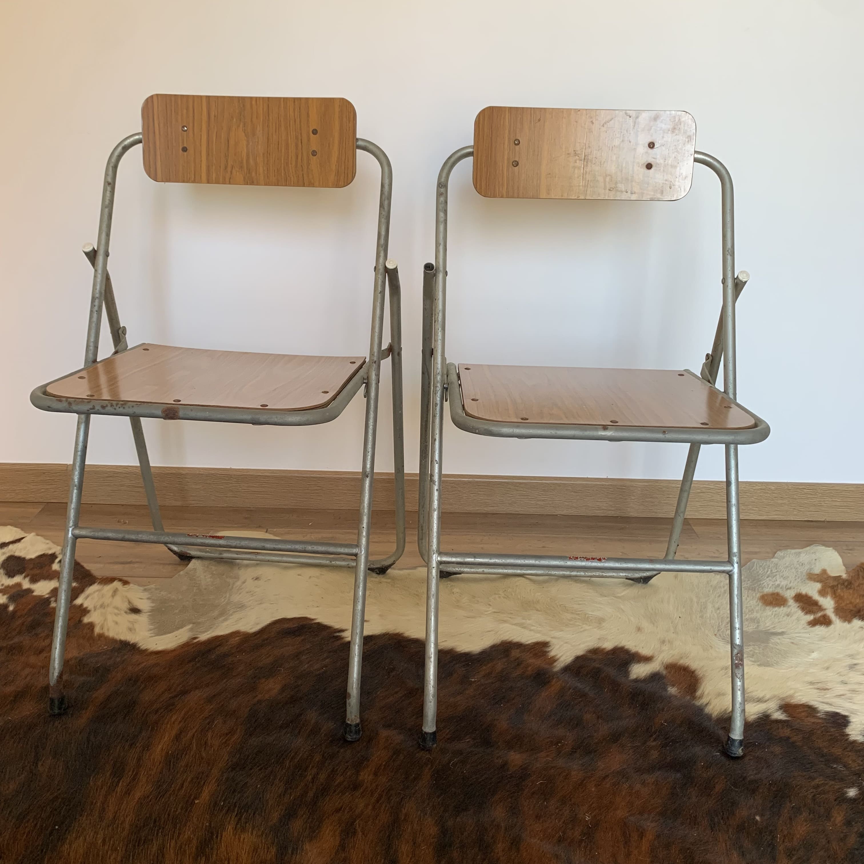 Pair of LALLEMAND folding chairs
