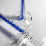 2 porte-bougies en verre IVV Italia - années 1980