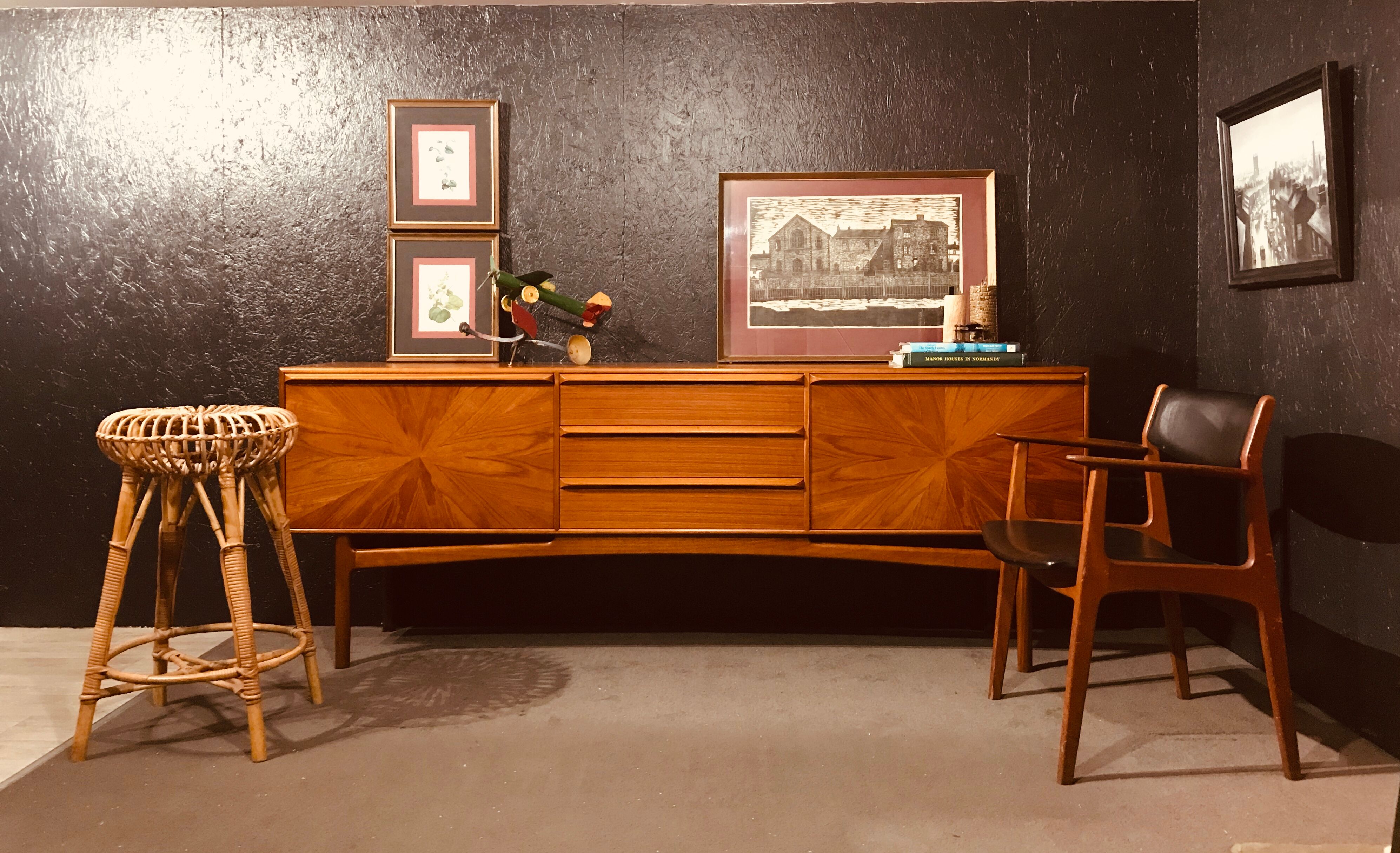 Mid-Century Teak Sideboard by Tom Robertson for McIntosh, 1960s, Sunburst collection.