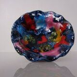 French multicoloured studio ceramic bowl from Vallauris, 1970s