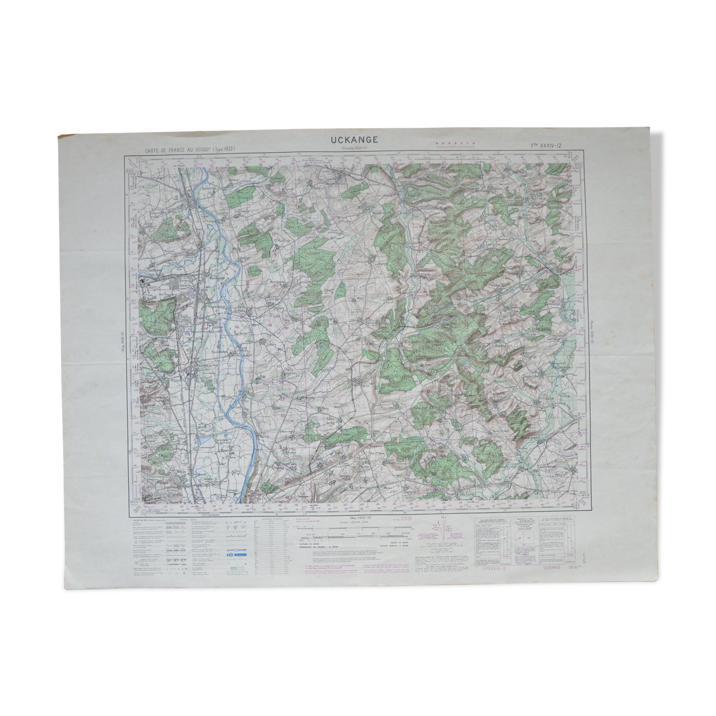 Vintage map of Uckange