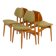 Arne Hovmand Olsen style Scandinavian mid century chairs, set of 4, 1970s