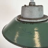 Green Enamel and Cast Iron Industrial Pendant Lamp, 1960s