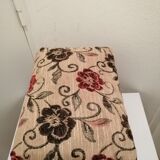 Antique footrest stool in wood and fabric