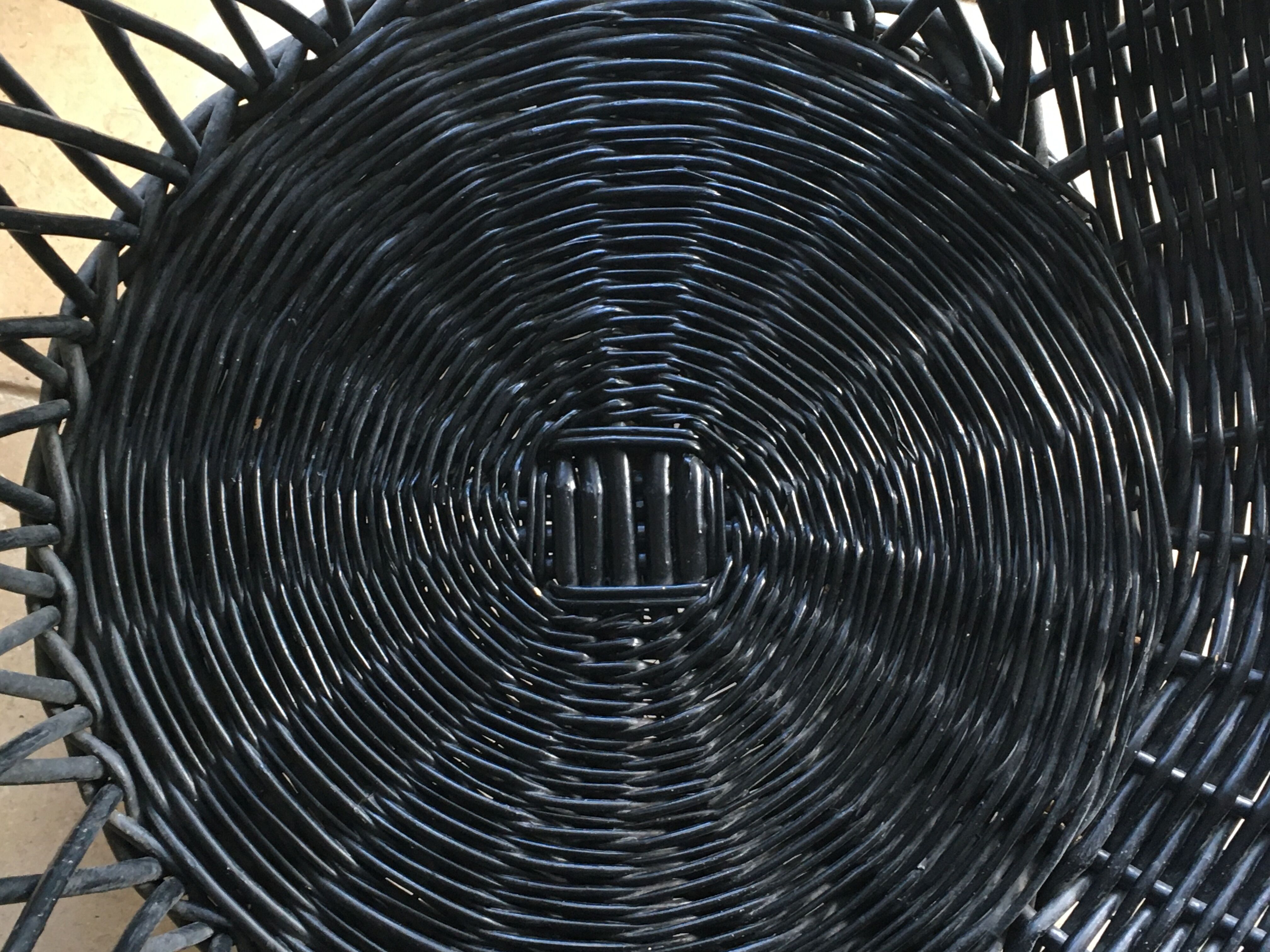 Black diabolo rattan set of the 60s