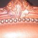 Louis XV style armchair covered in leather.