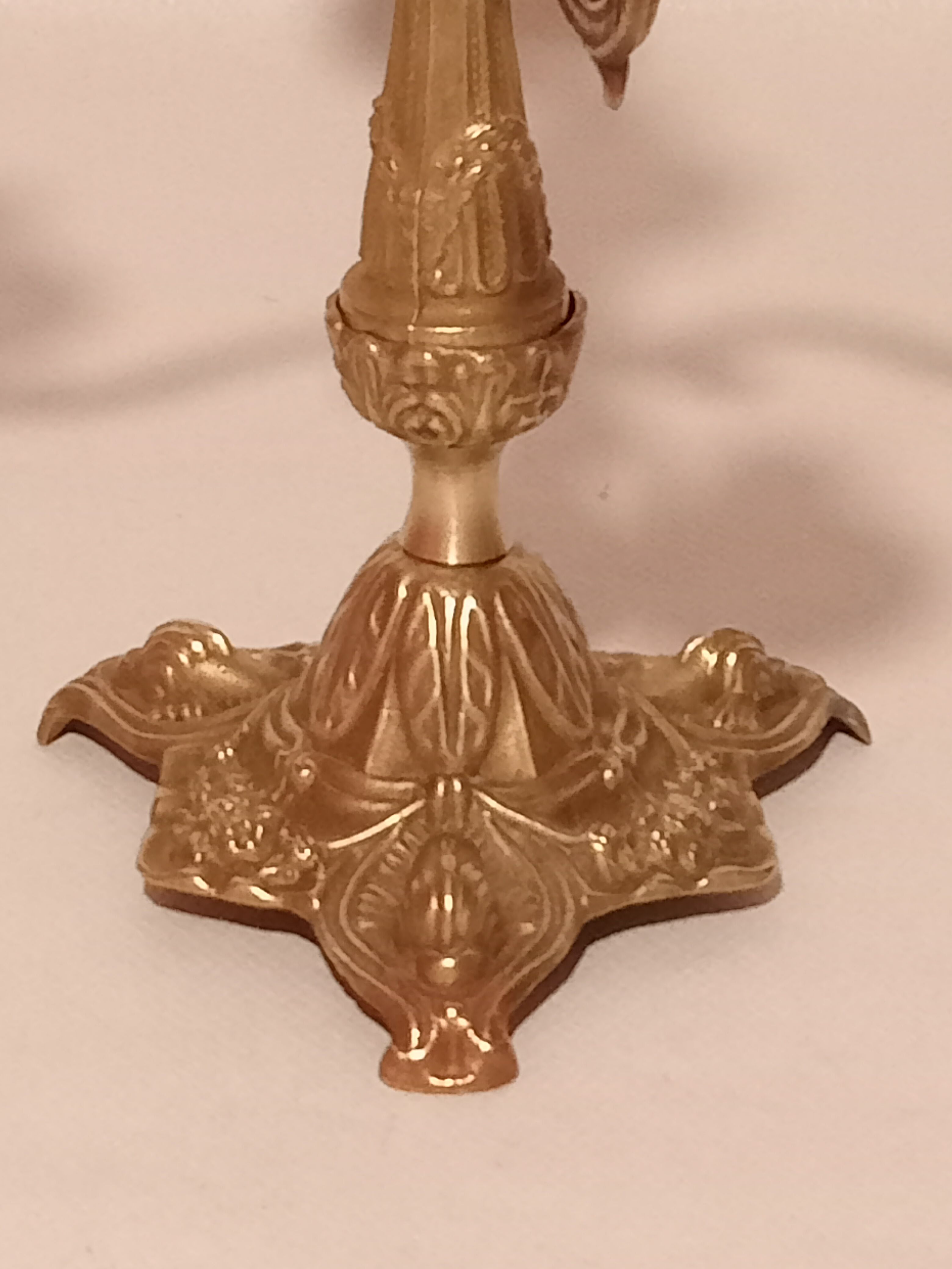 Pair of 5-burner bronze candlesticks