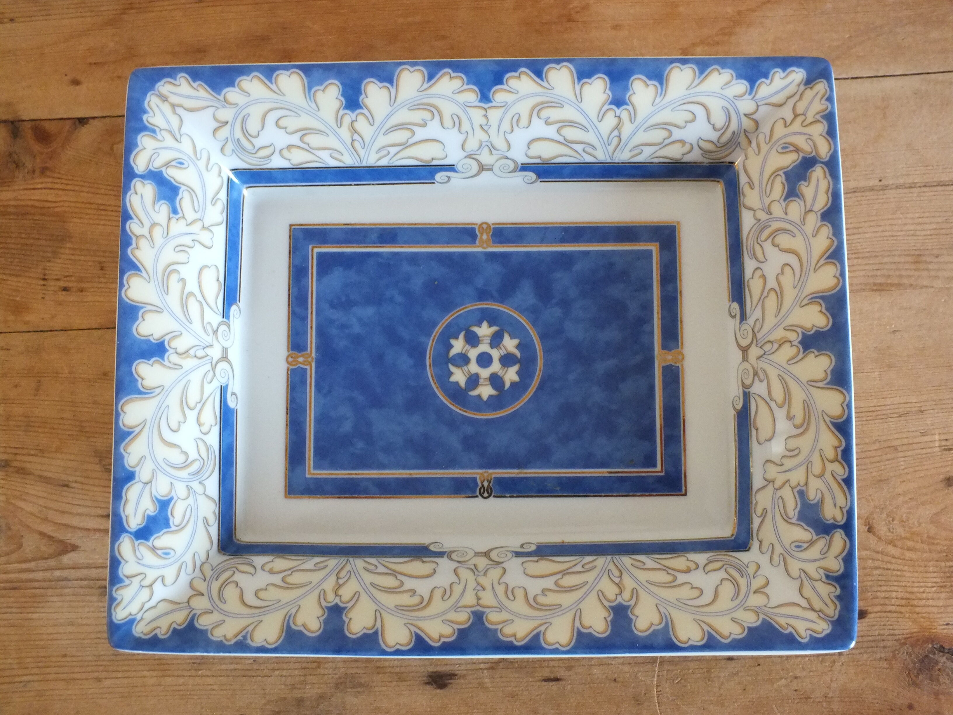 Empty pocket ashtray Christofle porcelain Oceana Blue Aida