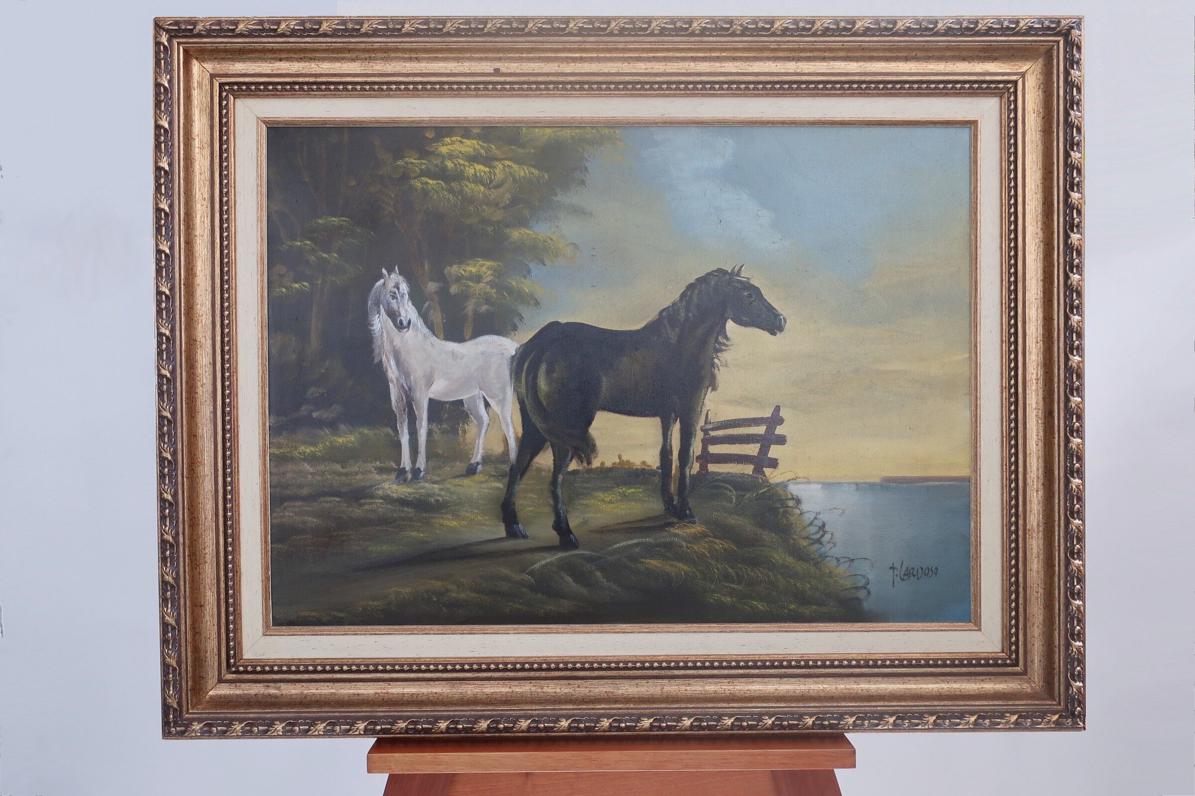 Oil painting - horses - painter teixeira cardoso.