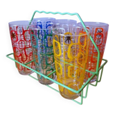 Lot De 6 Verres Sérigraphiés 1960