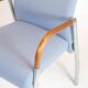 Chaises de salle à manger - Modèle B8 - Acajou - Revêtement en tissu bleu - Duba