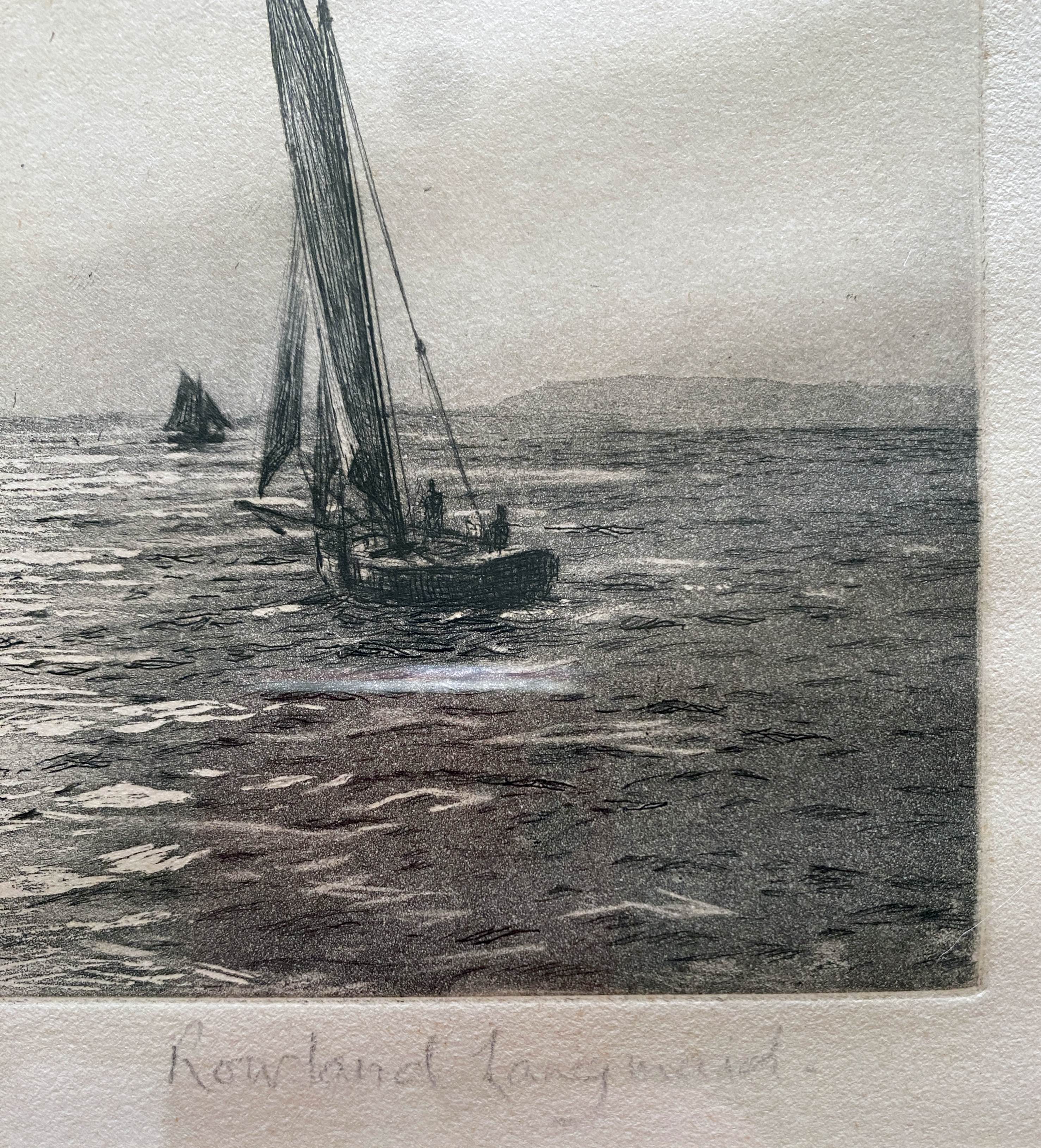 Original painting engraving Rowland Langmaid (1897/1956) "In the Path of the Sun"