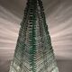 Sculptural pyramid table lamp, glass, France, 1970s.