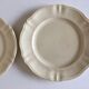 Pair of ivory dishes of Sarreguemines with 30 and 34cm