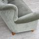 1960s, Danish 2-seater sofa. light green furniture velour.