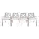 Set of 4 identical Space Age White Garden Chairs from the 70s