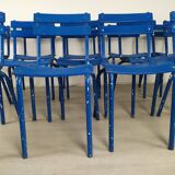 14 chaises bistrot métal bleu