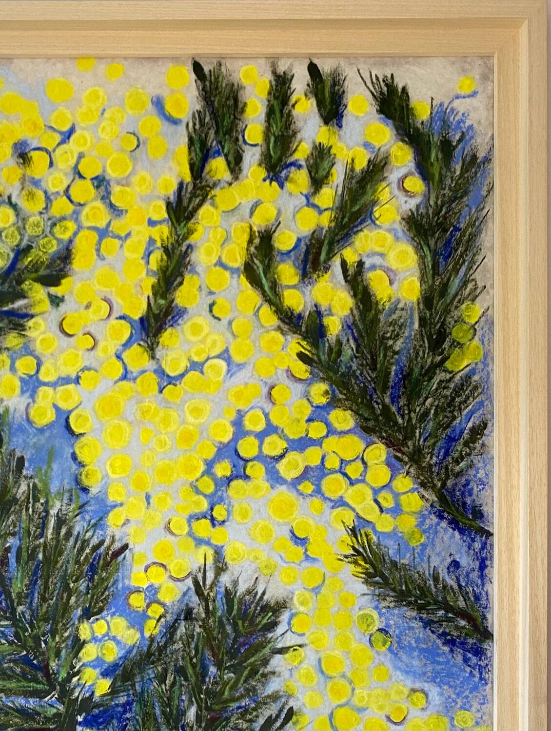Mimosa 2024, tableau impressioniste, pastel