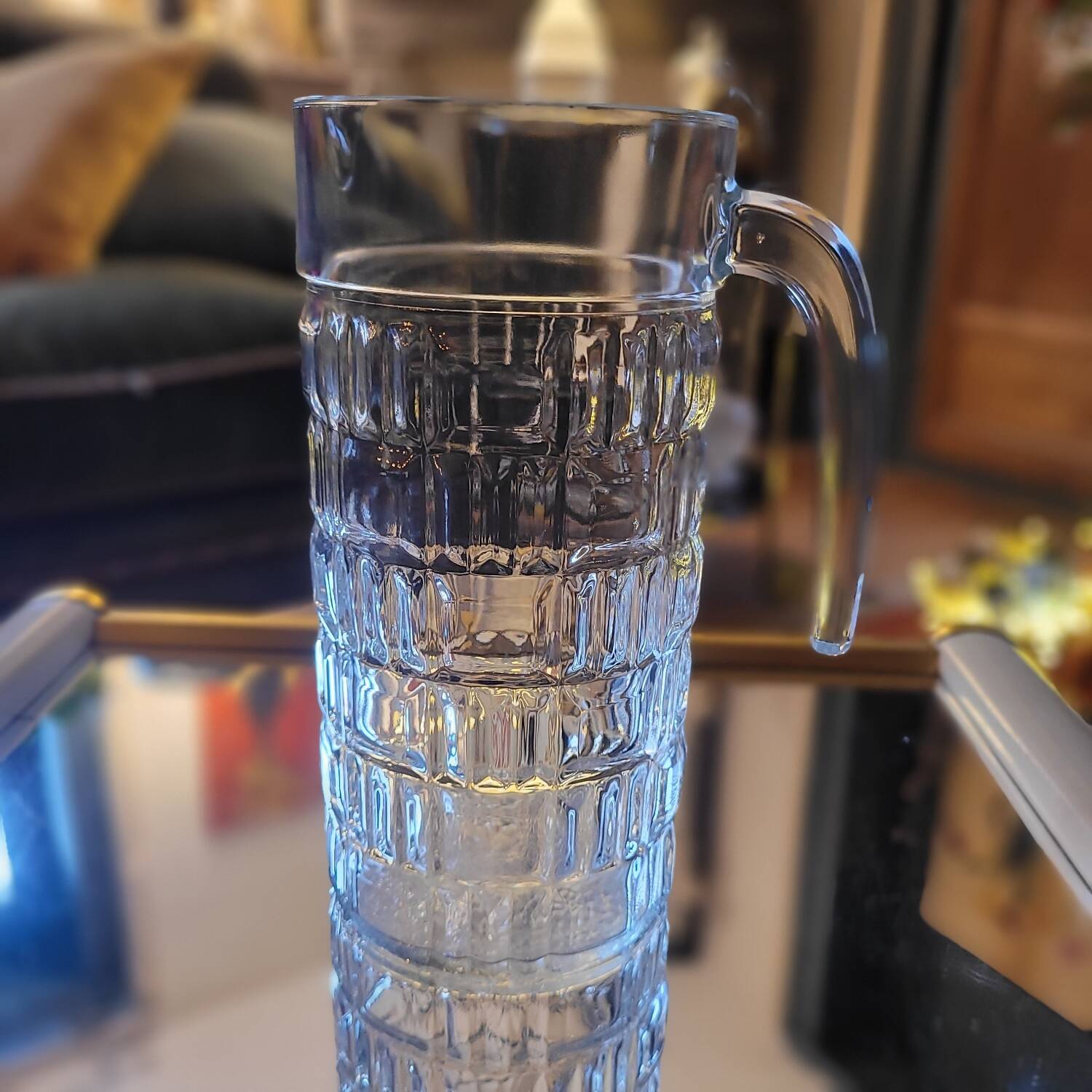 Molded glass pitcher – 1960s-70s