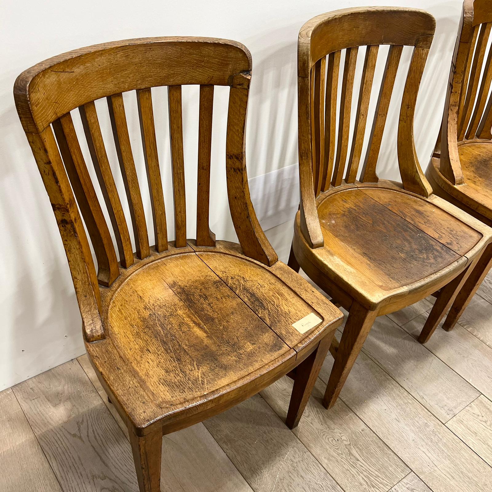 3 administration chairs in solid oak