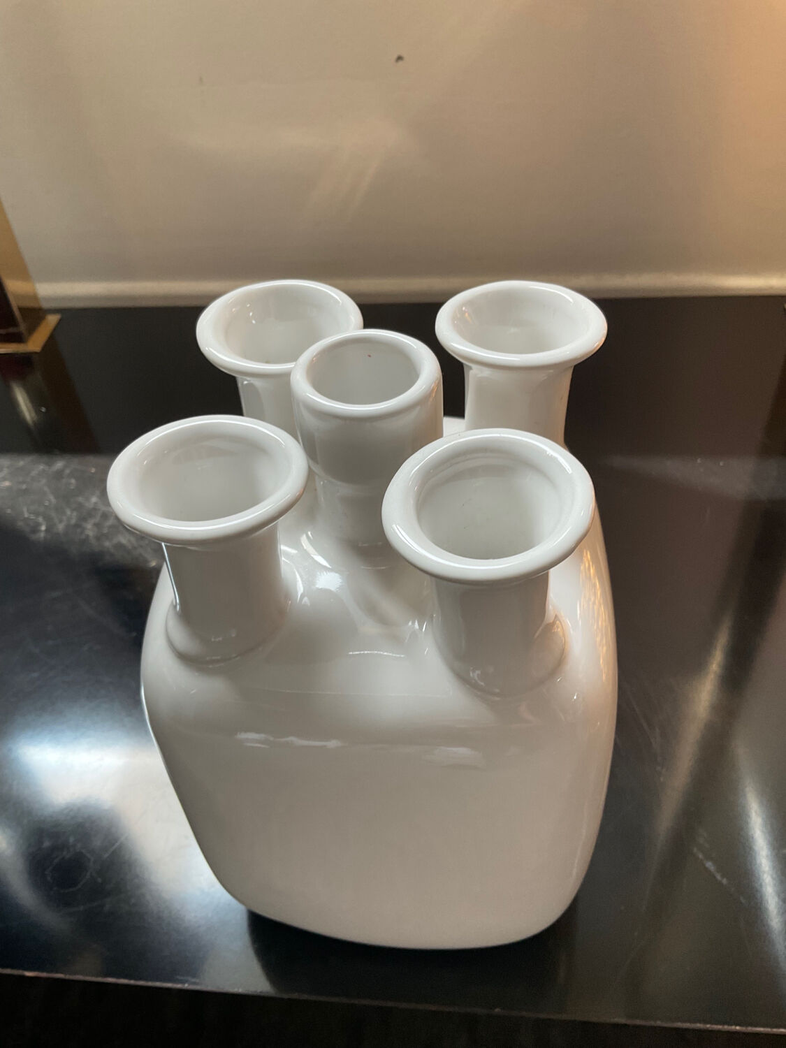 Vintage soliflore vase in glazed ceramic