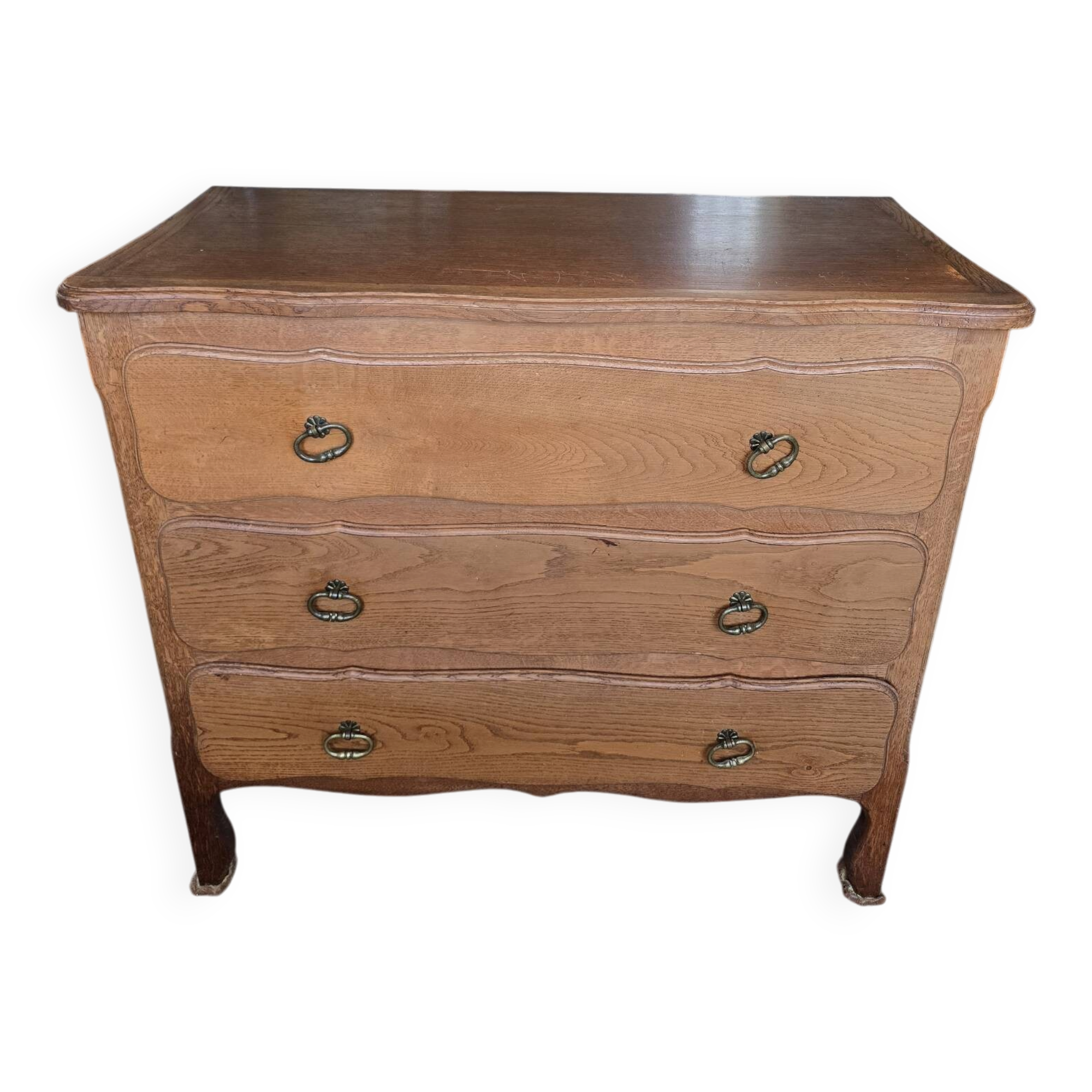 Commode 3 tiroirs en chêne massif style Louis XV