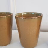 3 stoneware cups