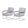 Pair of grey Mucke Melder armchairs - 1930s Czechia