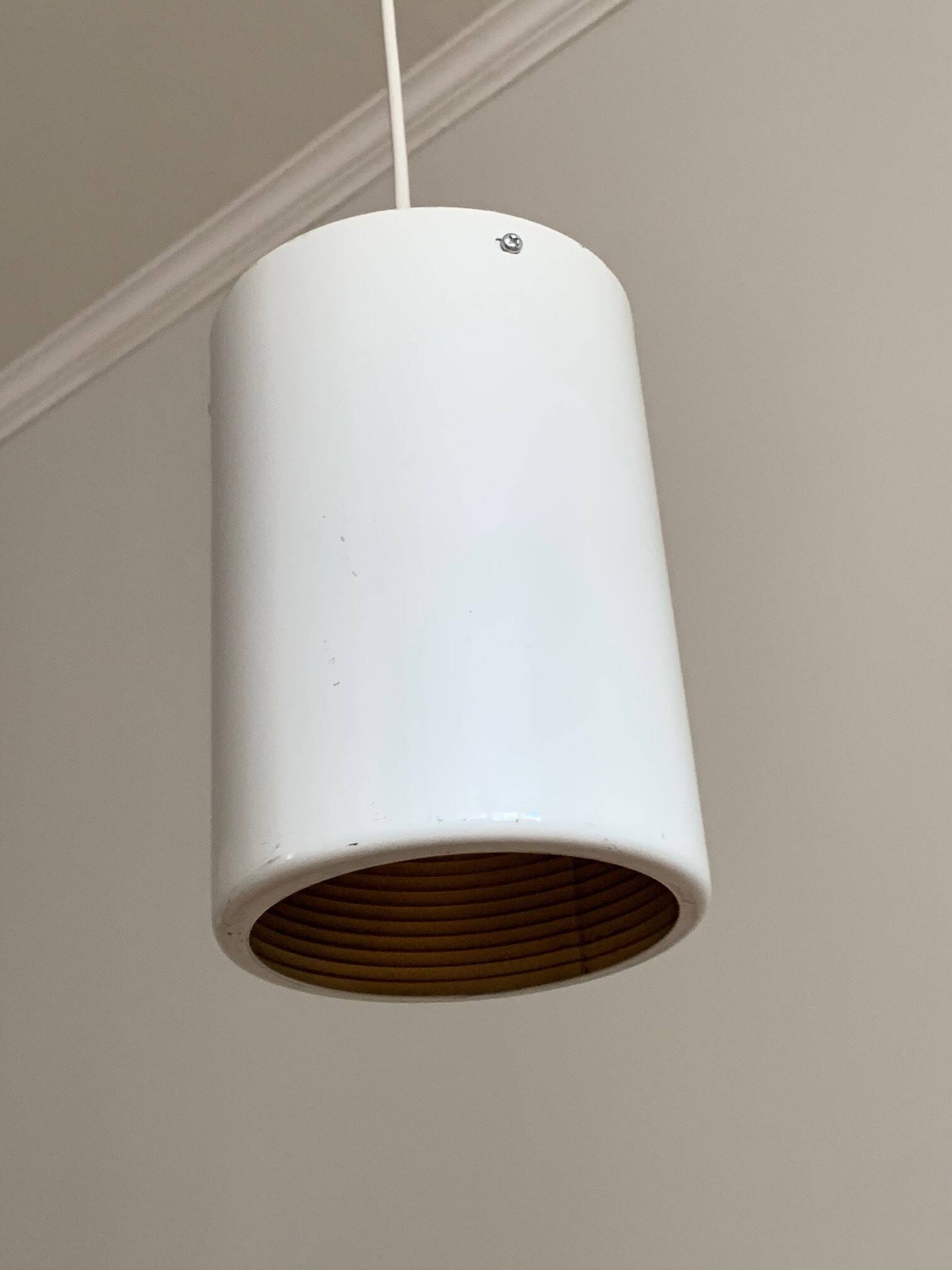 Scandinavian lacquered metal pendant light from the 70s/80s