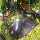 Lot of Opal Wox grey smoke chairs with beech legs.