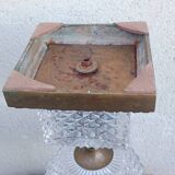 Imposing Médicis vase in cut crystal on a pedestal, created by Vaudeville at Baccarat.