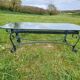 Italian glass and wrought iron coffee table