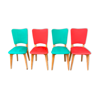 Set of 4 chairs 70 ́s old furniture of the gare du nord