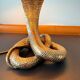 Cobra sculptural lamp in brass – Vintage French work, circa 19