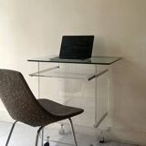 Desk in plexiglass by David Lange for Roche Bobois, design 1970.