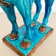 Sculpture d’un cheval Tang en faïence bleue turquoise