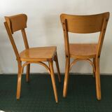 Pair of chaises bistrot vintage wood