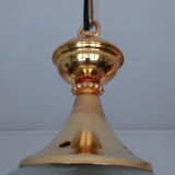 Suspension laiton & boule verre années 50