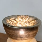 Lampe de table en verre de Murano, translucide, argent, par Carlo Nason, pour Mazzega,