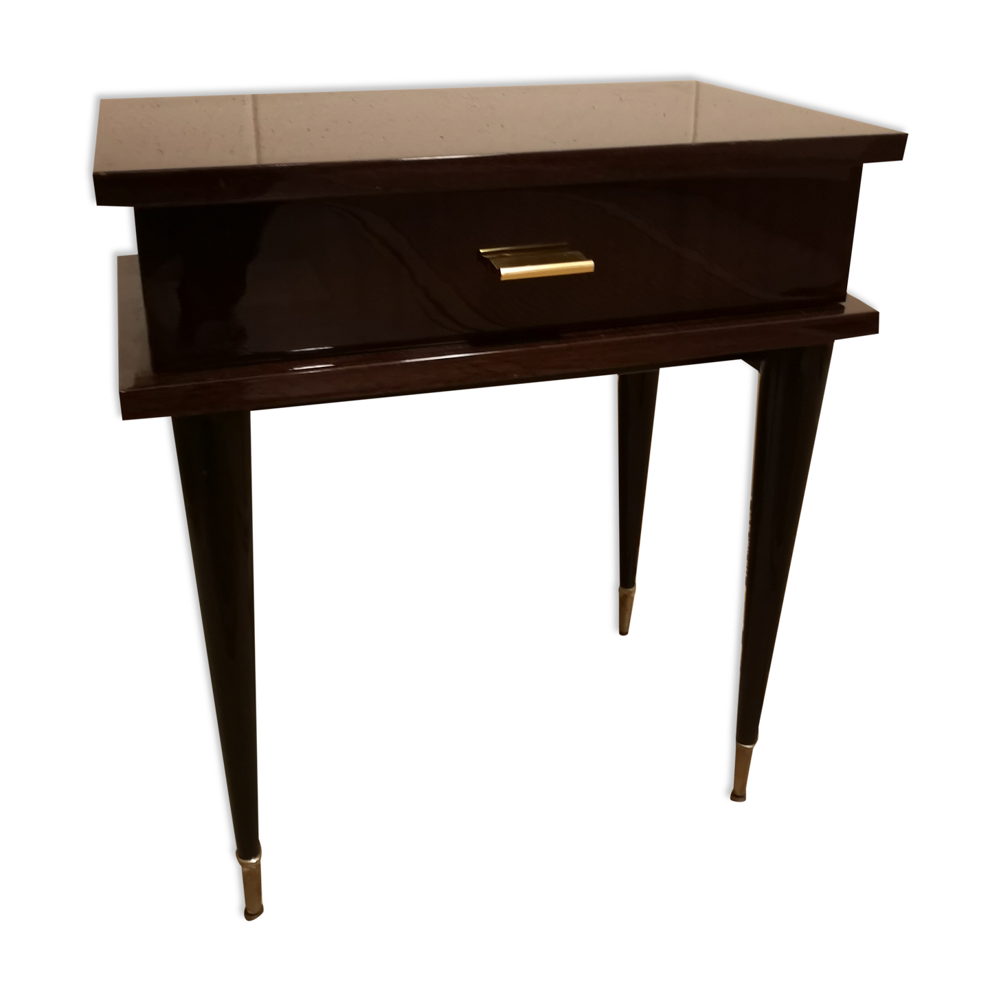 Vintage bedside fomica rosewood style 50-60 with compass feet