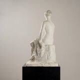 Gertrude Bret, Woman Sitting, 1900s, plaster sculpture