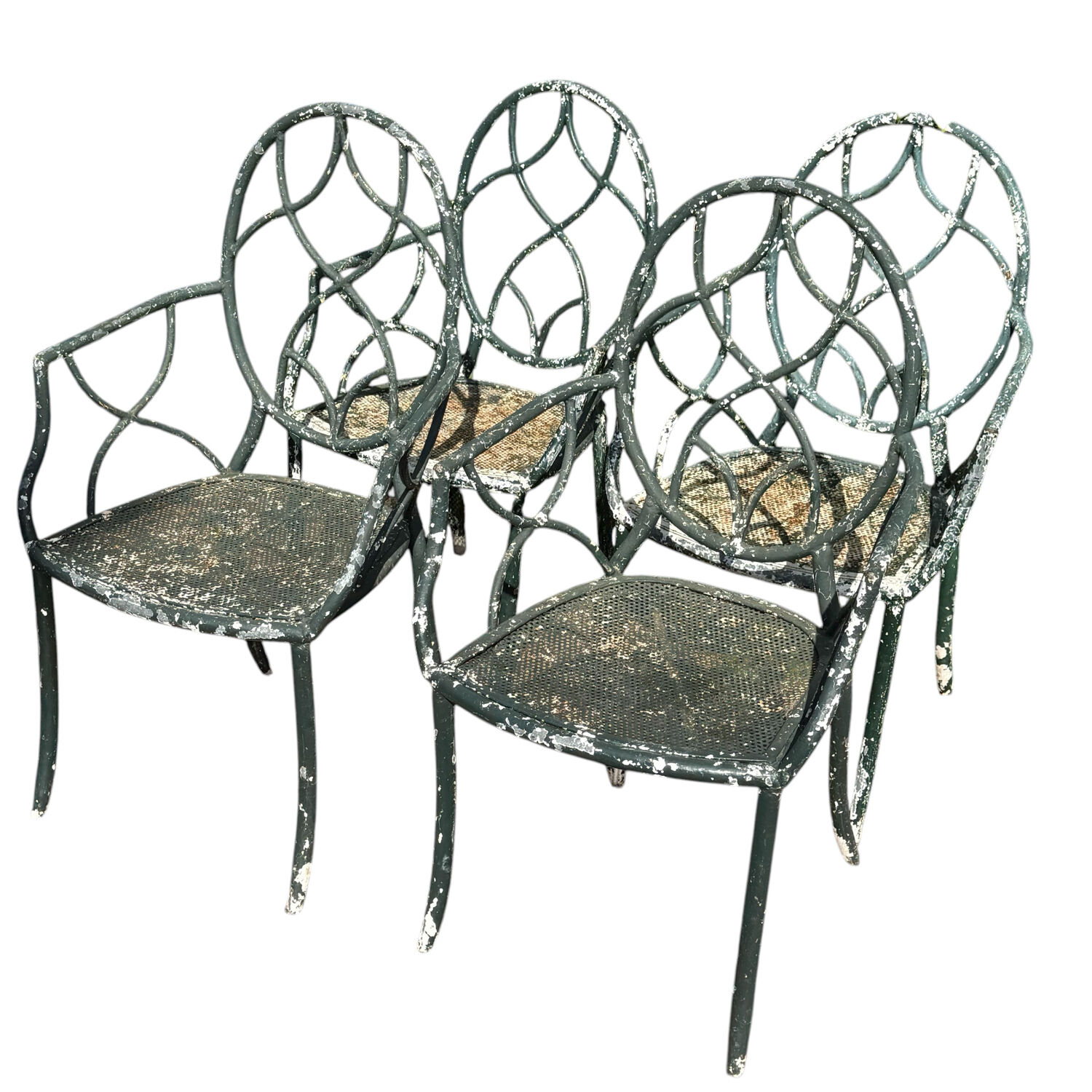 4 Provençal wrought iron armchairs from the 50s