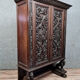 Renaissance cabinet in solid walnut entirely carved around 1850